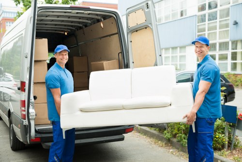 Removal team assisting with a residential move in Belsize Park
