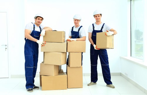 Prepared boxes and moving equipment for a Belsize Park relocation