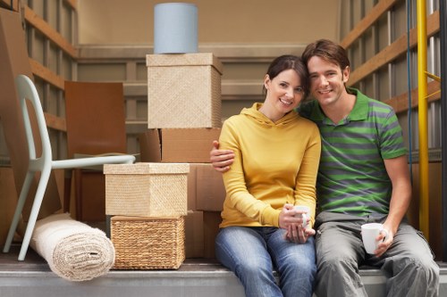 Careful loading of student furniture and boxes in Belsize Park