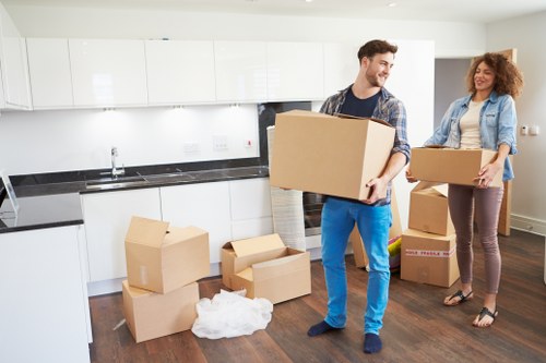 Organised unpacking of kitchen and household items in a local move